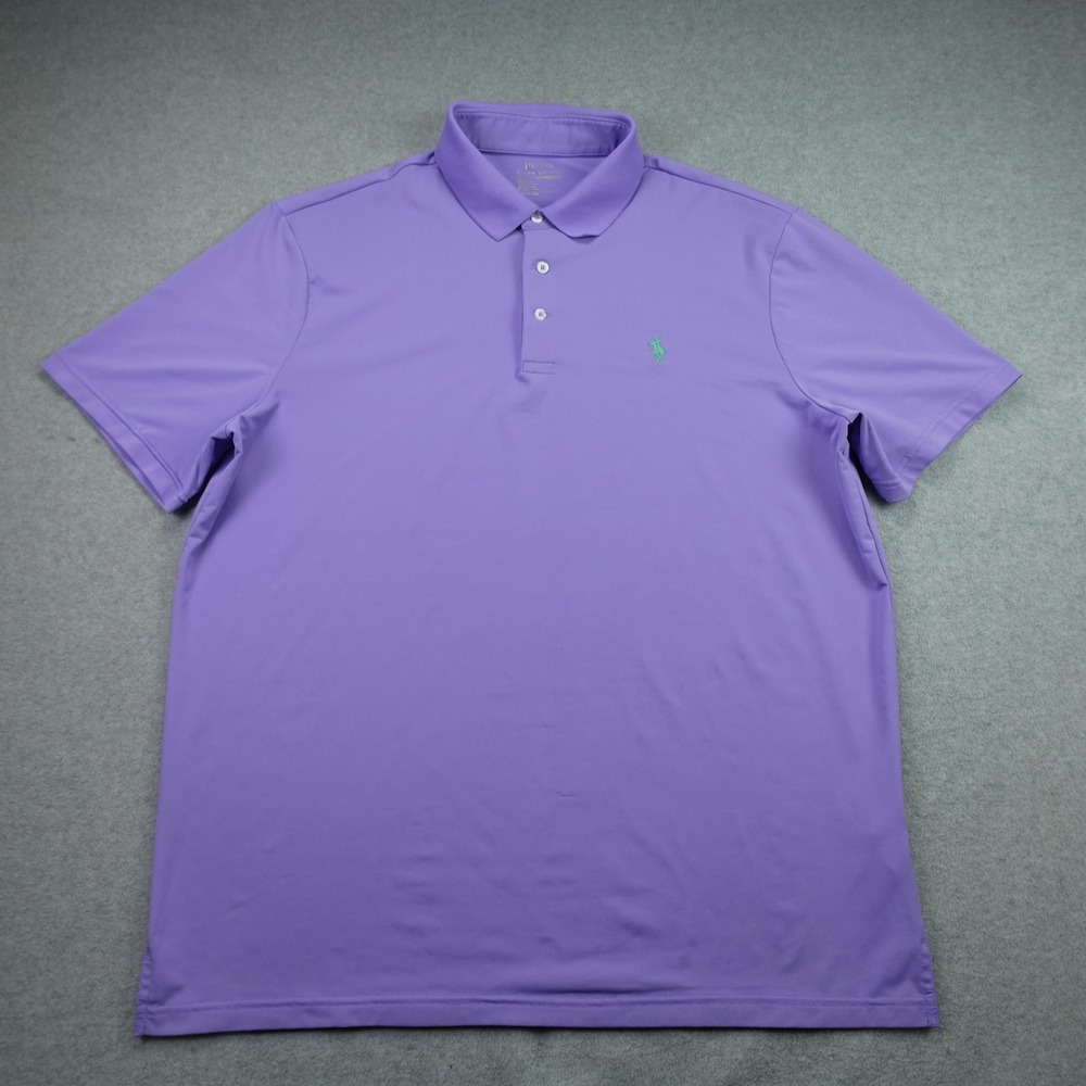 Polo Ralph Lauren Polo Shirt Mens Large Purple Performance Short Sleeve